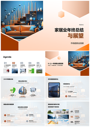 2025家居业年终总结展望市场趋势业绩竞争新兴趋势PPT模板