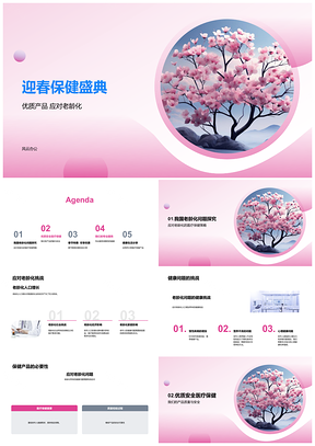 2025迎春樱花保健医疗老年春节优惠质安优质PPT模板