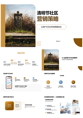 2025清明节社区营销策略分析优化文化互动数据调研PPT模板
