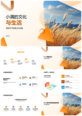 2025小满农事春麦夏种饮食文化生活PPT模板