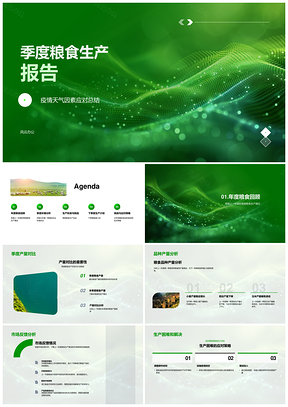 2025季度粮食生产农情防疫气象种植产量分析PPT模板