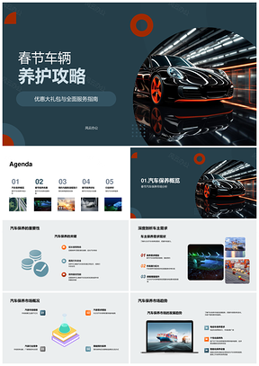 2025春节汽车保养优惠礼包服务指南PPT模板