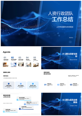 2025人资行政团队工作总结协作业绩建设亮点改进PPT模板