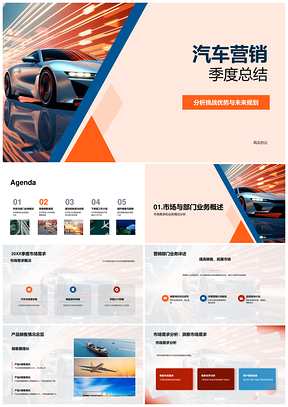 2025汽车营销季度市场需求销售分析地域对比挑战品牌赛车总结PPT模板