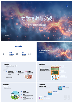 2025力学动力学重力摩擦力向量合成分解精讲实战PPT模板