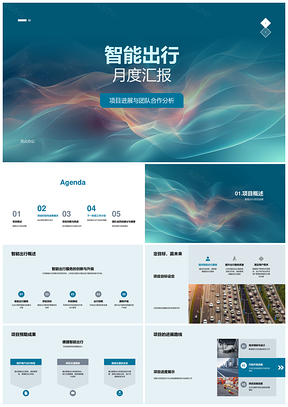 2025智能出行项目需求调研系统开发技术难题团队协作进度汇报PPT模板