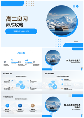 2025高二学生良习养成挑战目标计划克服困难PPT模板