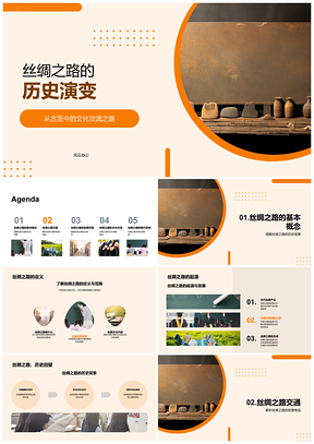 2025丝绸之路历史演变中的文化贸易交通路线PPT模板