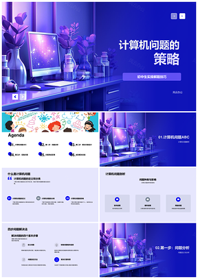 2025初中生计算机问题解决技巧与风险管理策略PPT模板