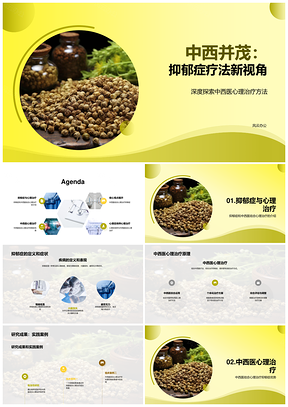 2025抑郁症中西医结合心理治疗疗愈心灵PPT模板
