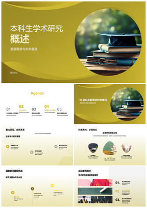 2025本科生学术研究资源活动成果发展PPT模板