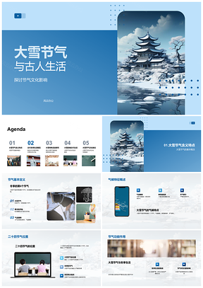 2025大雪节气古人冬储防寒与居所PPT模板