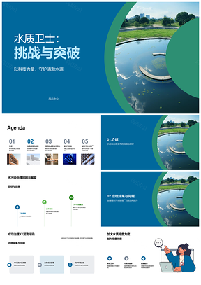 2025水污染治理成果挑战回顾展望目标进展PPT模板