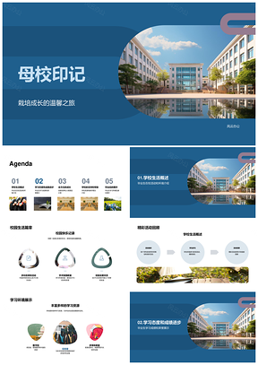 2025母校印记毕业季学子勤学精进全面发展PPT模板