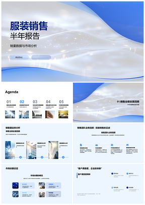 2025服装半年销售市场分析团队销量份额趋势报告PPT模板