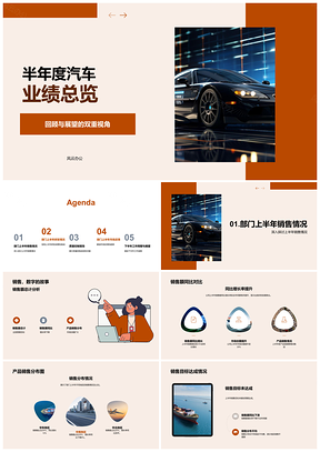 2025半年度汽车业绩销售同比分布研发阶段质控反馈赛车总览PPT模板