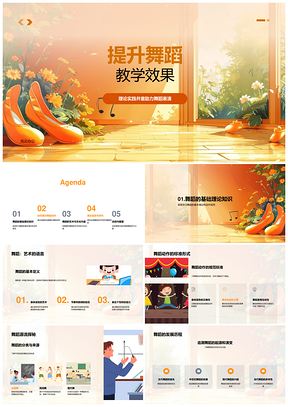 2025舞蹈教学PPT模板动作标准分类表演技巧艺术文化历史训练视频展示