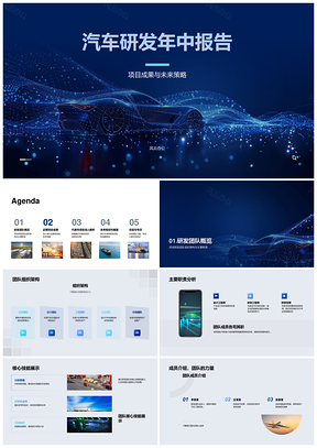 2025汽车研发年中技术突破与市场成果报告PPT模板