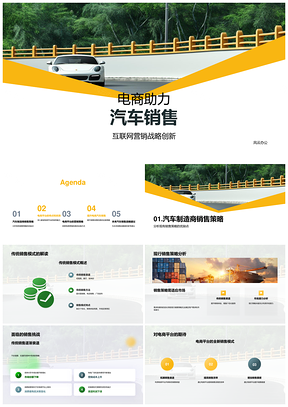 2025电商助力汽车销售优化搜索引擎社媒邮件营销PPT模板