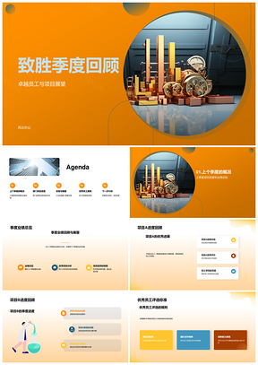 2025工业机械季度业绩项目AB优秀员工张三部门回顾PPT模板