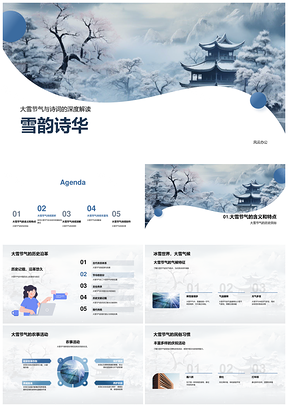 2025大雪诗韵话农俗历史节气解析PPT模板