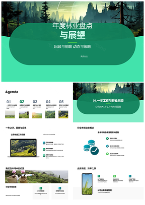 2025林业年度盘点展望公司会议业绩森林运营数据PPT模板