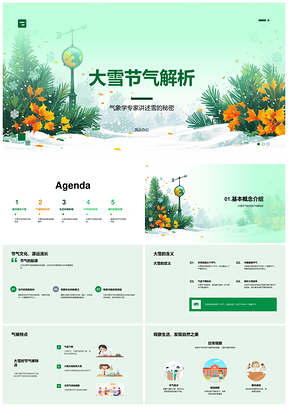 2025大雪节气气候降雪生态文化解析PPT模板
