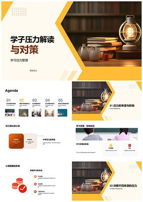 2025中考学子压力管理时间放松积极思考PPT模板