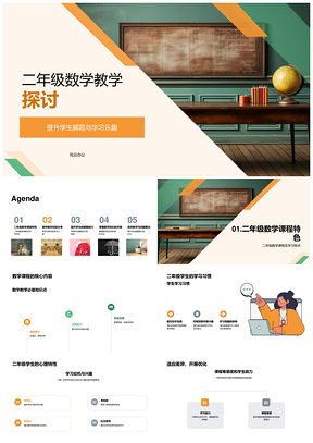 2025二年级数学教学能力乐趣课件教师培训习惯心理黑板PPT模板