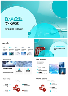 2025医保企业改革适应需求转型目标新文化医疗十字符号PPT模板