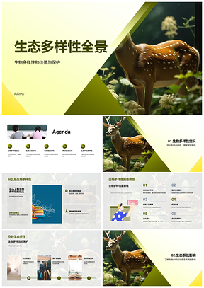 2025生物多样性守护绿色生态全民共建PPT模板