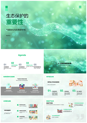 2025生态保护气候变化生物多样性可持续发展PPT模板