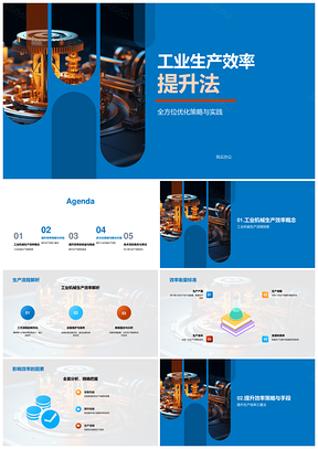 2025工业机械高效生产设备流程技能提升PPT模板