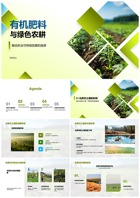 2025有机肥绿色农耕替代化肥促可持续保产护土PPT模板