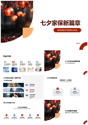 2025七夕家保文化价值市场趋势PPT模板