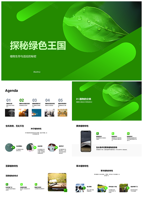 2025绿色王国植物生存适应与光合探秘PPT模板