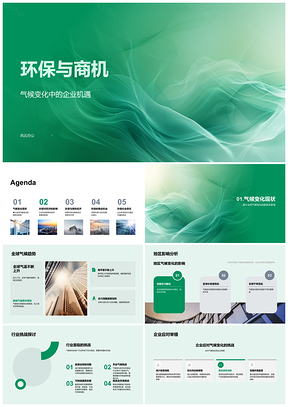 2025气候变化催生环保商机与企业绿色机遇PPT模板