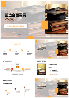 2025社团志愿领导力团队时间管理提升综合素质圆梦大学毕业帽PPT模板
