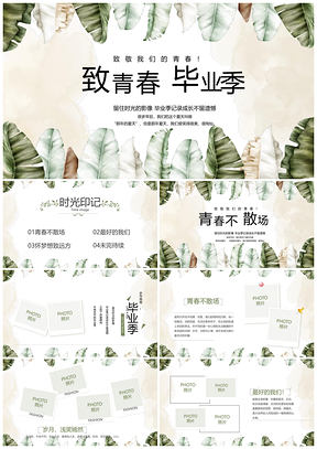 青春毕业纪念册同学会聚会全学段PPT模板