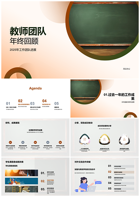 2025教师团队年终合作成果效率提升回顾PPT模板