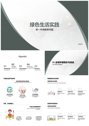 2025绿色生活环保教育生态危机节能可持续PPT模板