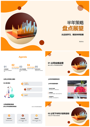 2025公司上半年成绩超越辉煌未来市场趋势竞争图表PPT模板