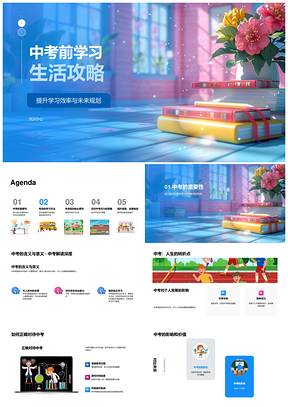 2025中考高效复习技巧心态目标规划题库攻略PPT模板