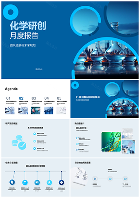 2025化学研创团队月度研究进展与规划PPT模板