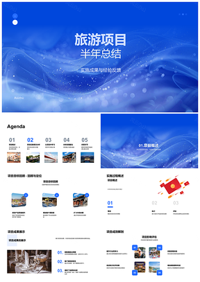 2025旅游项目半年实施成果及团队经验总结PPT模板