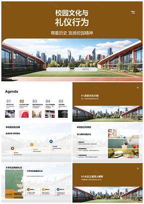 2025校园礼仪文化传承校史精神PPT模板
