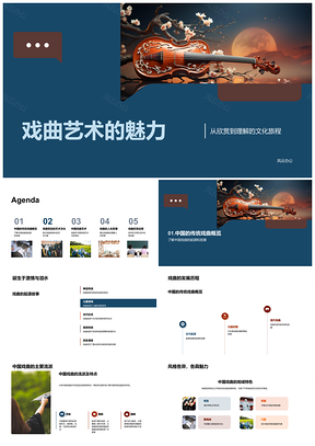 2025中国戏曲起源发展流派与地域艺术特色PPT模板