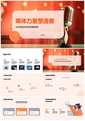 2025传统媒体力量塑造者发展历程使命战略优势广告复古PPT模板