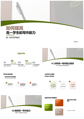 2025高一学生写作能力与语文素养培养PPT模板