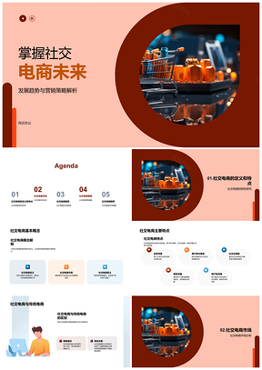 2025社交电商营销策略与网红直播推广市场分析PPT模板